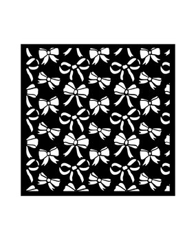Stamperia Classic Christmas Thick Stencil 18x18cm Ribbons Pattern (KSTDQ113)