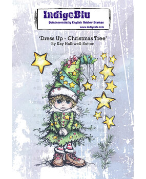 IndigoBlu Dress Up Christmas Tree A6 Rubber Stamps (IND1316)