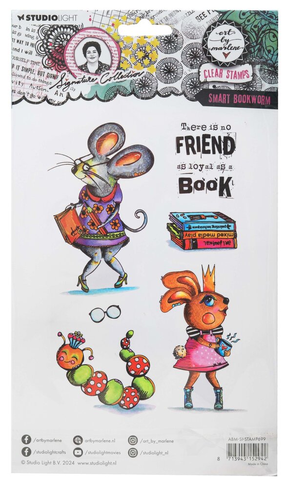 Art By Marlene Signature Collection Clear Stamp Smart Bookworm (ABM-SI-STAMP699) (DISCONTINUED)