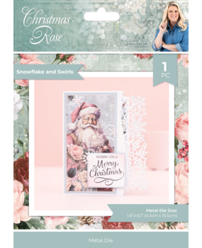 Crafter's Companion Christmas Rose Metal Die Edge'able Snowflakes and Swirls (S-CR-MD-EDG-SNSW)