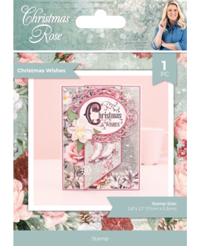 Crafter's Companion Christmas Rose Clear Stamp Christmas Wishes (S-CR-CA-ST-CHWI)