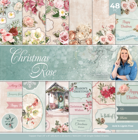 Crafter's Companion Christmas Rose 8x8 Inch Topper Pad (S-CR-TOP8) Crafter's Companion Christmas Rose 8x8 Inch Topper Pad (S-CR-TOP8)