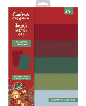 Crafter's Companion Jingle All The Way A4 Luxury Linen Card Pack (JATW-LINEN-A4)