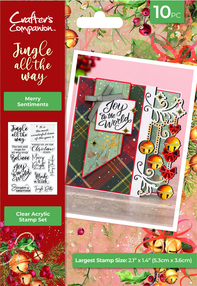 Crafter's Companion Jingle All The Way Clear Stamp Merry Sentiments (JATW-CA-ST-MSEN)
