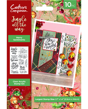 Crafter's Companion Jingle All The Way Clear Stamp Merry Sentiments (JATW-CA-ST-MSEN)