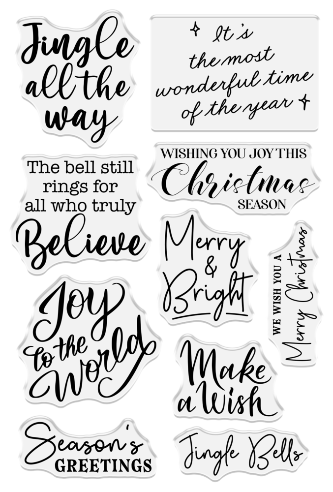 Crafter's Companion Jingle All The Way Clear Stamp Merry Sentiments (JATW-CA-ST-MSEN)