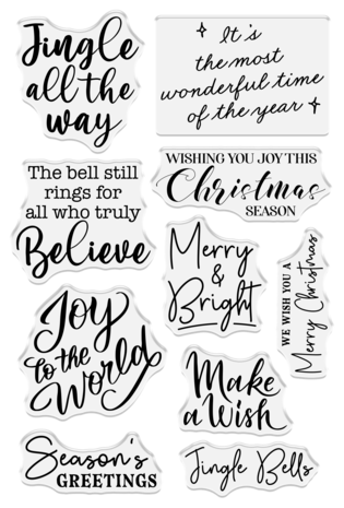 Crafter's Companion Jingle All The Way Clear Stamp Merry Sentiments (JATW-CA-ST-MSEN)
