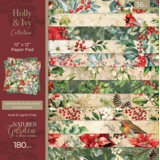 Crafter's Companion Holly & Ivy 12x12 Inch Paper Pad (NG-HAI-PAD12)