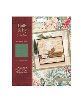 Crafter's Companion Holly & Ivy 2D Embossing Folder Christmas Music (NG-HAI-EF6-2D-CHMU)
