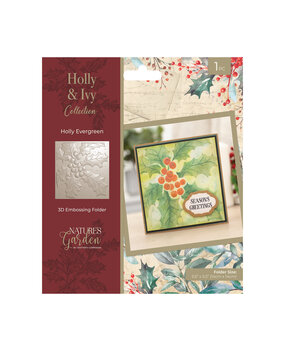 Crafter's Companion Holly & Ivy 3D Embossing Folder Holly Evergreen (NG-HAI-EF5.5-3D-HOEV)