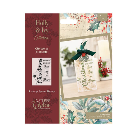 Crafter's Companion Holly & Ivy Clear Stamp Christmas Message (NG-HAI-STP-CHME)