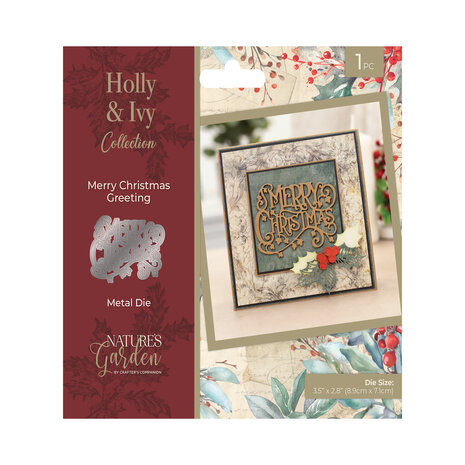 Crafter's Companion Holly & Ivy Metal Die Merry Christmas Greeting (NG-HAI-MD-MCG) Crafter's Companion Holly & Ivy Metal Die Merry Christmas Greeting (NG-HAI-MD-MCG)