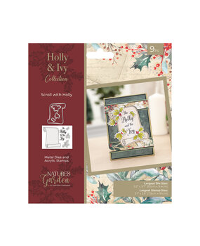 Crafter's Companion Holly & Ivy Stamp & Die Scroll with Holly (NG-HAI-STD-SWHO)