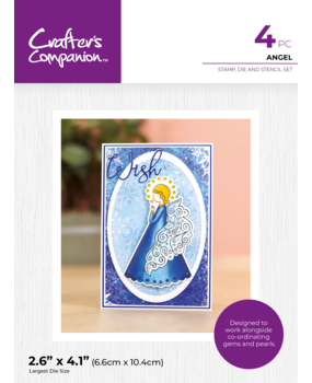 Crafter's Companion A Touch Of Sparkle Stamp/Die/Stencil Angel (CC-STD-STEN-ANG)