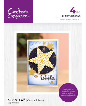 Crafter's Companion A Touch Of Sparkle Stamp/Die/Stencil Christmas Star (CC-STD-STEN-CHST)