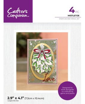 Crafter's Companion A Touch Of Sparkle Stamp/Die/Stencil Mistletoe (CC-STD-STEN-MIST)