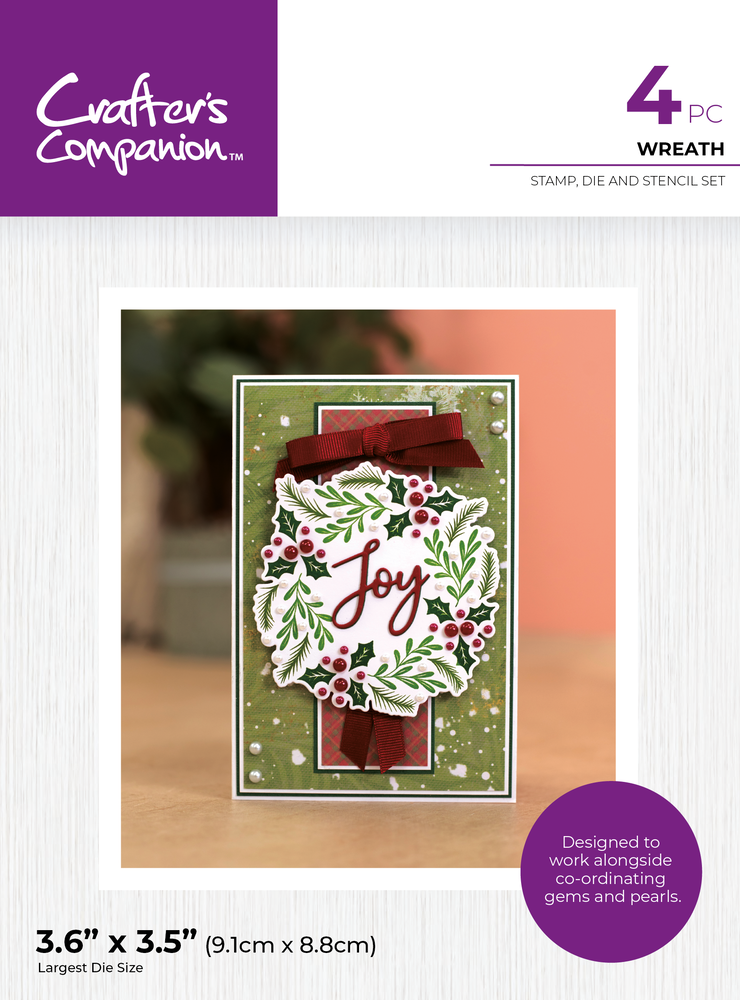 Crafter's Companion A Touch Of Sparkle Stamp/Die/Stencil Wreath (CC-STD-STEN-WRE) Crafter's Companion A Touch Of Sparkle Stamp/Die/Stencil Wreath (CC-STD-STEN-WRE)