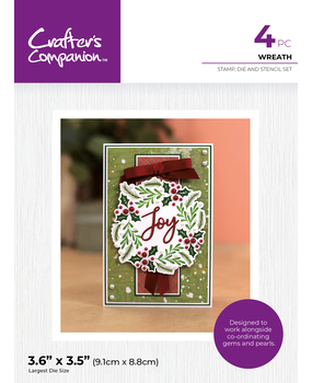 Crafter's Companion A Touch Of Sparkle Stamp/Die/Stencil Wreath (CC-STD-STEN-WRE)