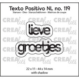 Crealies Texto Positivo Dies Dutch Lieve Groetjes (POSNL119)