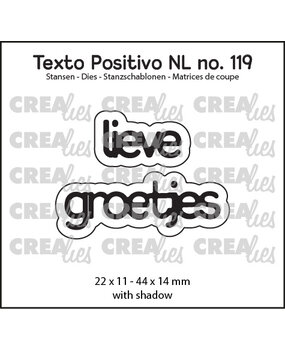 Crealies Texto Positivo Dies Dutch Lieve Groetjes (POSNL119)