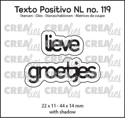 Crealies Texto Positivo Stansen Dutch Lieve Groetjes (POSNL119)