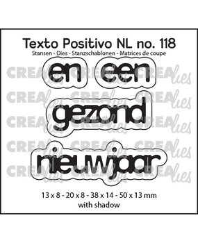 Crealies Texto Positivo Stansen Dutch En Een Gezond Nieuwjaar (POSNL118)