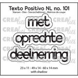 Crealies Texto Positivo Dies Dutch Met Oprechte Deelneming (POSNL101)