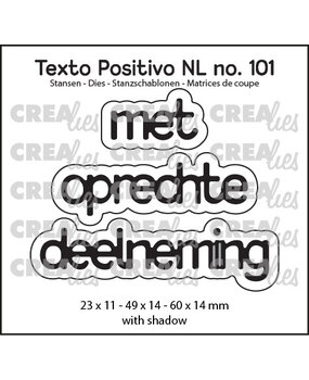 Crealies Texto Positivo Dies Dutch Met Oprechte Deelneming (POSNL101)