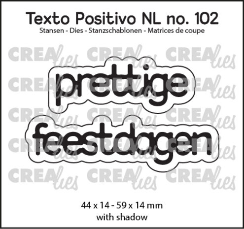 Crealies Texto Positivo Stansen Dutch Prettige Feestdagen (POSNL102) Crealies Texto Positivo Stansen Dutch Prettige Feestdagen (POSNL102)