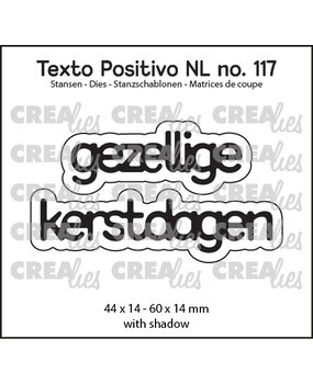 Crealies Texto Positivo Stansen Dutch Gezellige Kerstdagen (POSNL117)