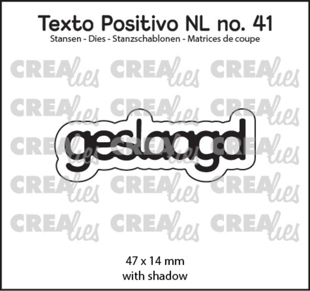 Crealies Texto Positivo Stansen Dutch Geslaagd (POSNL41)