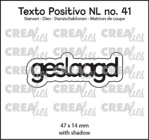 Crealies Texto Positivo Dies Dutch Geslaagd (POSNL41)
