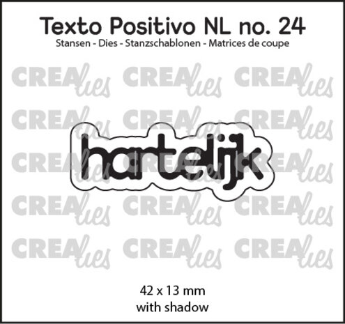 Crealies Texto Positivo Stansen Dutch Hartelijk (POSNL24)