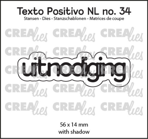 Crealies Texto Positivo Dies Dutch Uitnodiging (POSNL34)