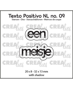 Crealies Texto Positivo Stansen Dutch Een Meisje (POSNL09)