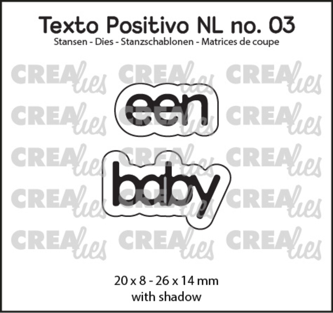 Crealies Texto Positivo Stansen Dutch Een Baby (POSNL03)