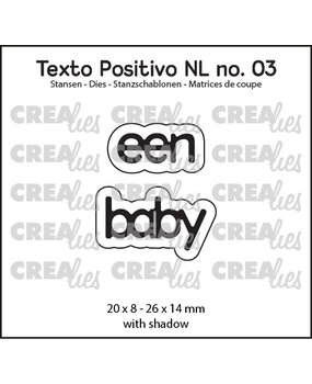 Crealies Texto Positivo Dies Dutch Een Baby (POSNL03)