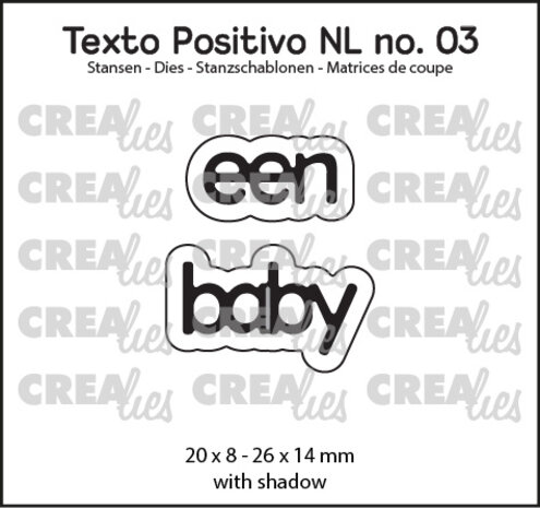 Crealies Texto Positivo Dies Dutch Een Baby (POSNL03)