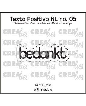 Crealies Texto Positivo Dies Dutch Bedankt (POSNL05)