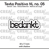 Crealies Texto Positivo Stansen Dutch Bedankt (POSNL05)