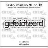 Crealies Texto Positivo Stansen Dutch Gefeliciteerd (POSNL01)