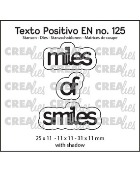 Crealies Texto Positivo Dies English Miles Of Smiles (POSEN125)