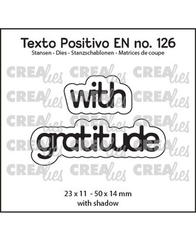 Crealies Texto Positivo Stansen English With Gratitude (POSEN126)