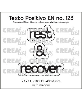 Crealies Texto Positivo Dies English Rest & Recover (POSEN123)