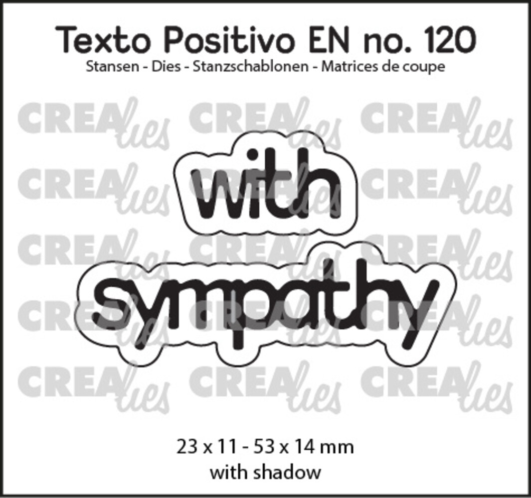 Crealies Texto Positivo Stansen English With Sympathy (POSEN120)