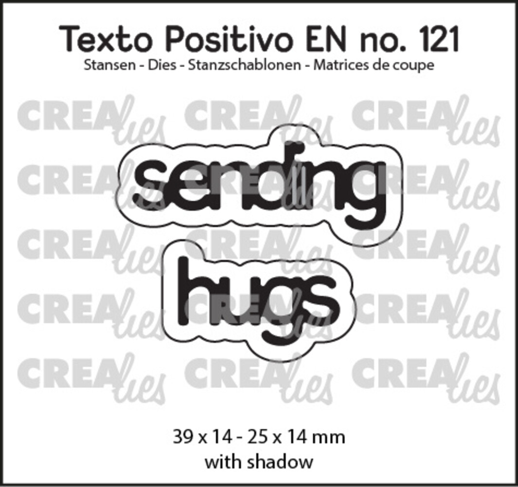 Crealies Texto Positivo Dies English Sending Hugs (POSEN121)