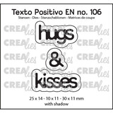 Crealies Texto Positivo Stansen English Hugs & Kisses (POSEN106)