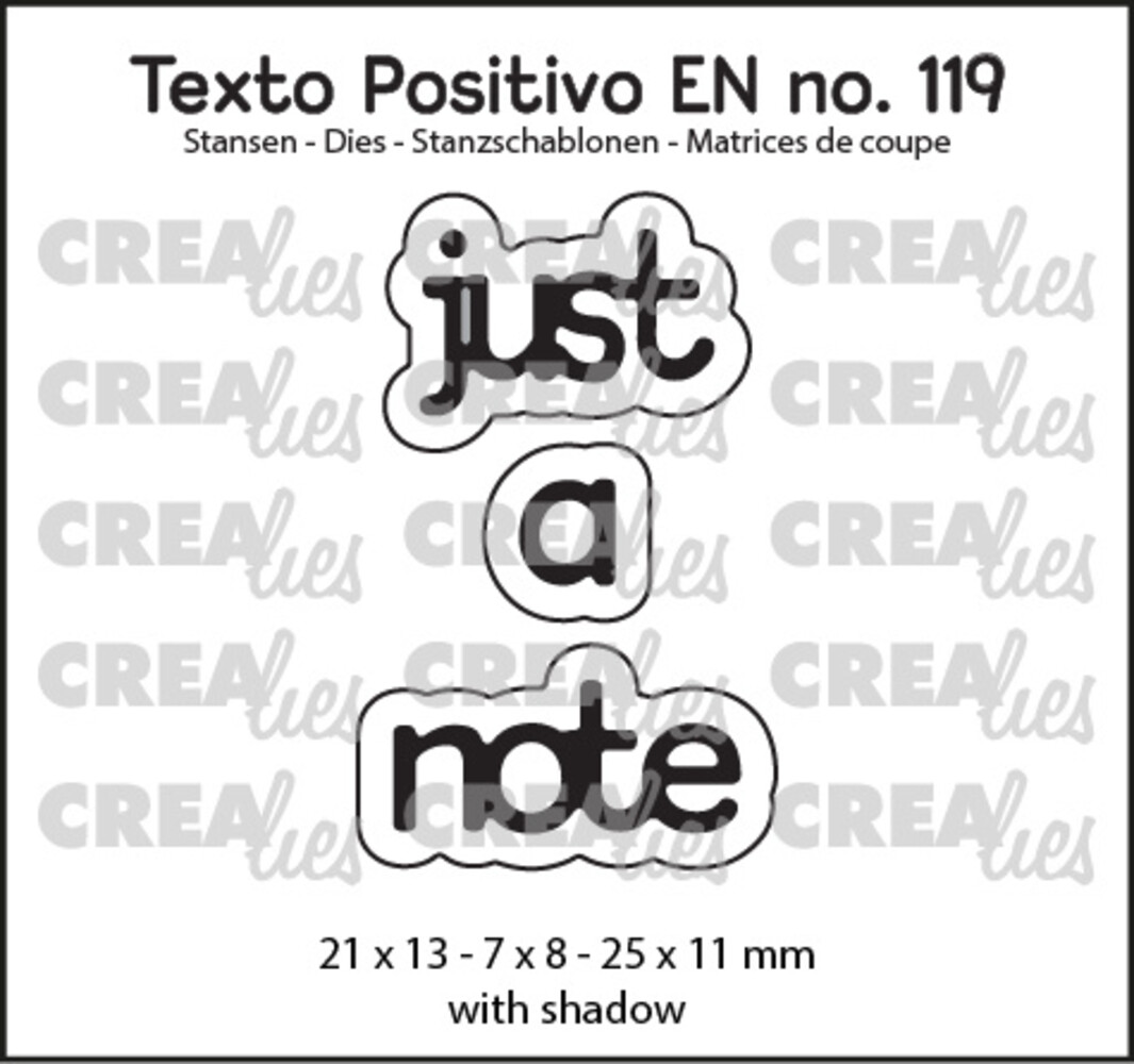 Crealies Texto Positivo Stansen English Just A Note (POSEN119)