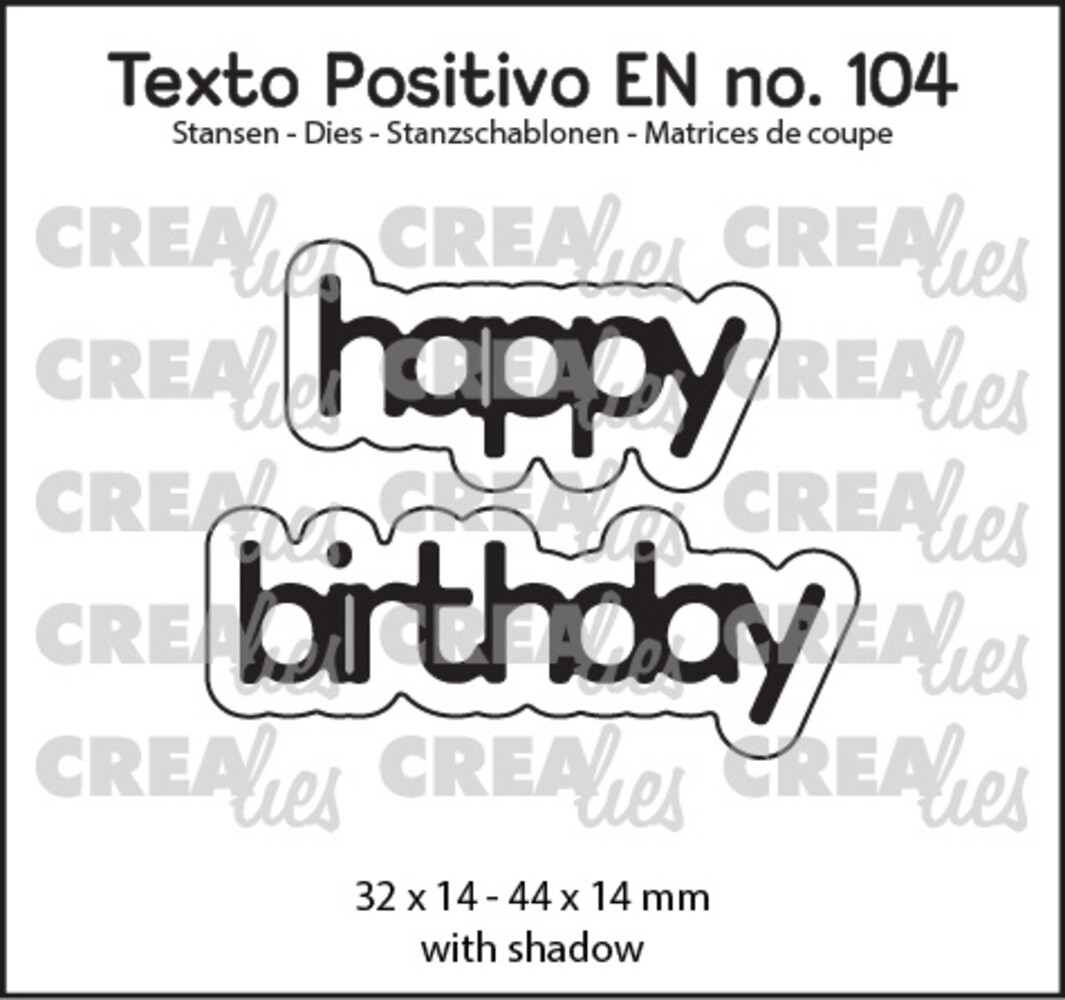 Crealies Texto Positivo Dies English Happy Birthday (POSEN104)