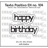 Crealies Texto Positivo Stansen English Happy Birthday (POSEN104)